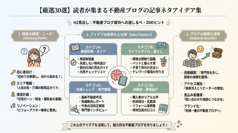 【厳選30選】読者が集まる不動産ブログの記事ネタアイデア集