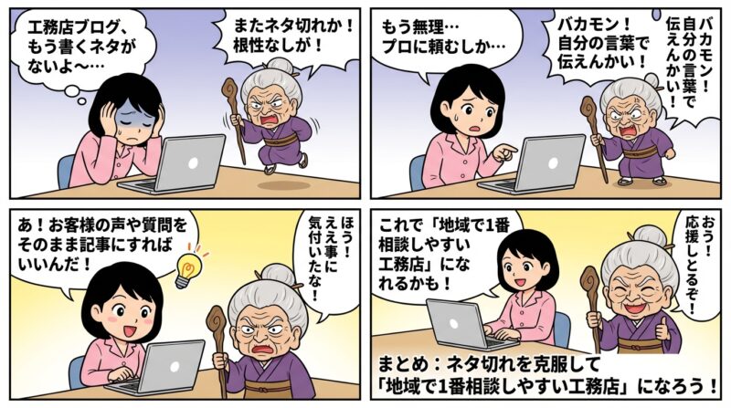 まとめ：ネタ切れを克服して「地域で1番相談しやすい工務店」になろう