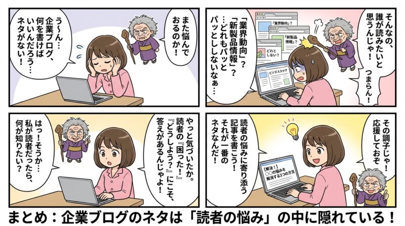 まとめ：企業ブログのネタは「読者の悩み」の中に隠れている
