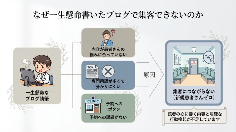 なぜ一生懸命書いたブログで集客できないのか