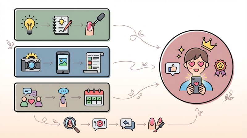 AIで作るゼロ初心者のブログ講座∸nano婆と学ぼう! | もう悩まない!ネイルブログネタ50選、読者がファンになる書き方のコツをプロが解説 読者がファンになる!「また読みたくなる」ネイルブログの書き方