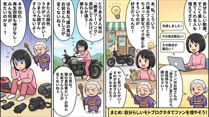 まとめ：自分らしいモトブログネタでファンを増やそう