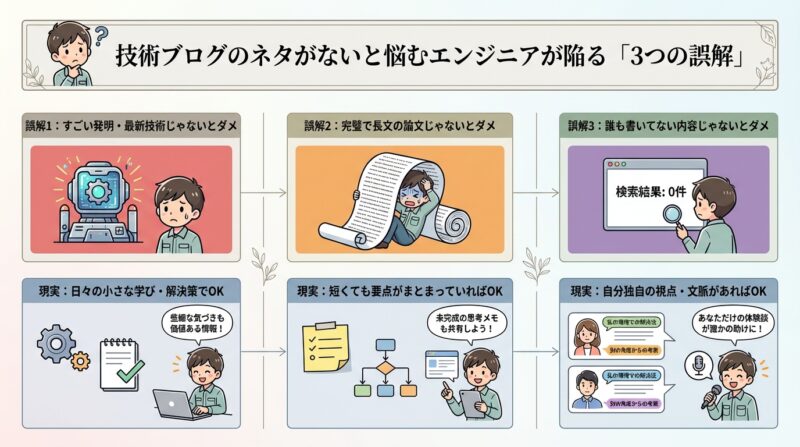 技術ブログのネタがないと悩むエンジニアが陥る「3つの誤解」