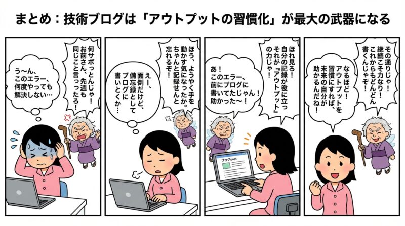 まとめ：技術ブログは「アウトプットの習慣化」が最大の武器になる