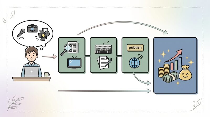 AIで作るゼロ初心者のブログ講座∸nano婆と学ぼう! | 【初心者向け】芸能ネタブログの書き方!月5万稼ぐための構成と3つのコツ なぜ芸能ブログが副業の最短ルートなのか