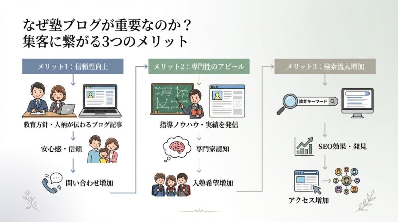AIで作るゼロ初心者のブログ講座∸nano婆と学ぼう! | 塾ブログネタに困ったらこれ!教室運営者が今すぐ書ける30の具体例と集客のコツ なぜ塾ブログが重要なのか?集客に繋がる3つのメリット