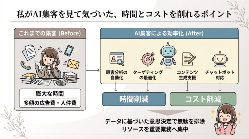 私がAI集客を見て気づいた、時間とコストを削れるポイント