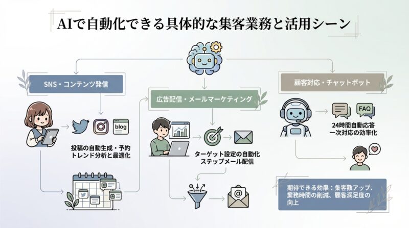AIで自動化できる具体的な集客業務と活用シーン