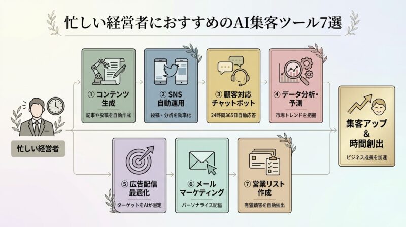 忙しい経営者におすすめのAI集客ツール7選