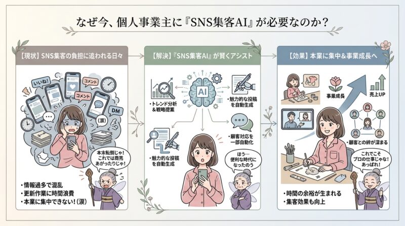 なぜ今、個人事業主に「SNS集客AI」が必要なのか？