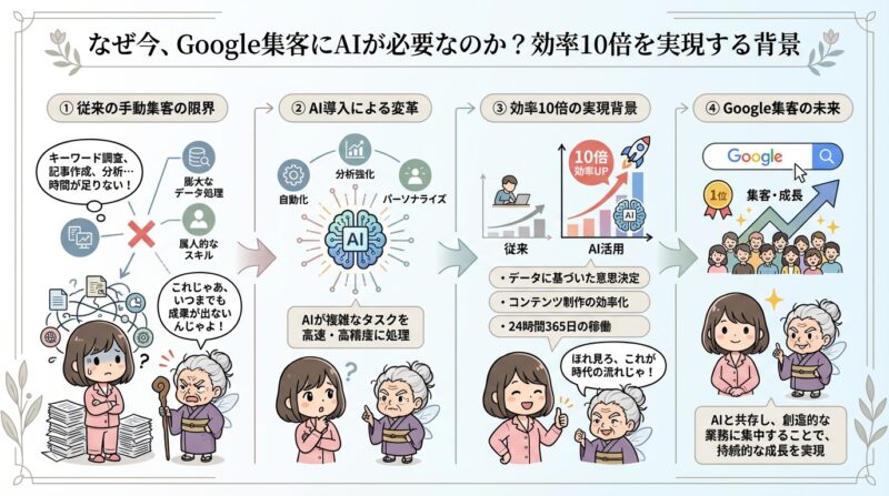 なぜ今、Google集客にAIが必要なのか？効率10倍を実現する背景