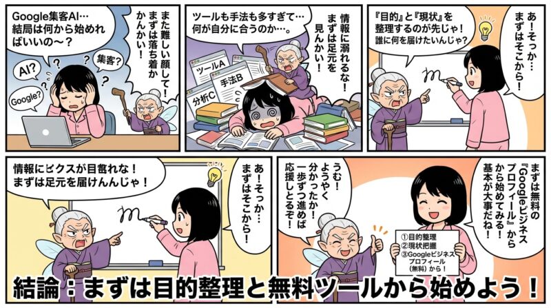 まとめ：Google集客AI、結局は何から始めればいい？